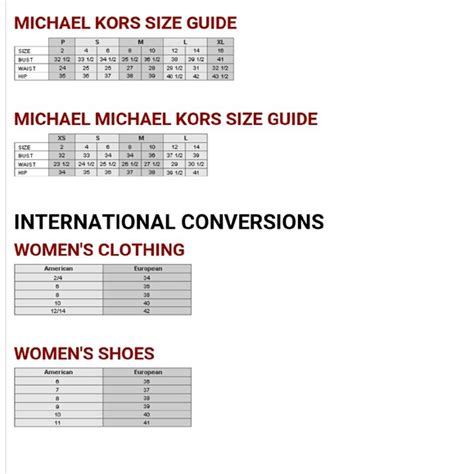 michael kors sandals size chart|michael kors size chart for women.